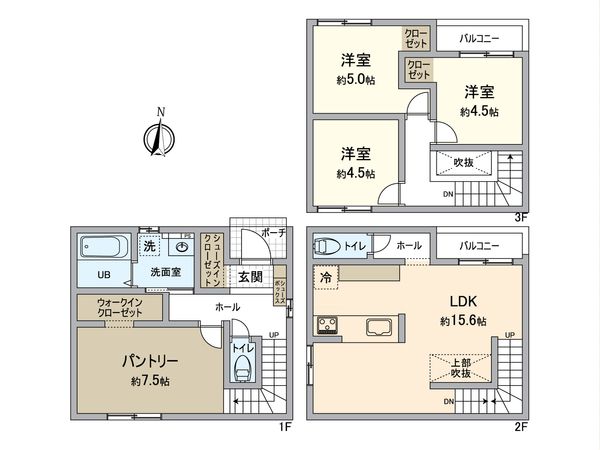 瑞穂区萩山町2丁目 4号棟 間取図(平面図) 瑞穂区萩山町2丁目 4号棟 間取図(平面図)