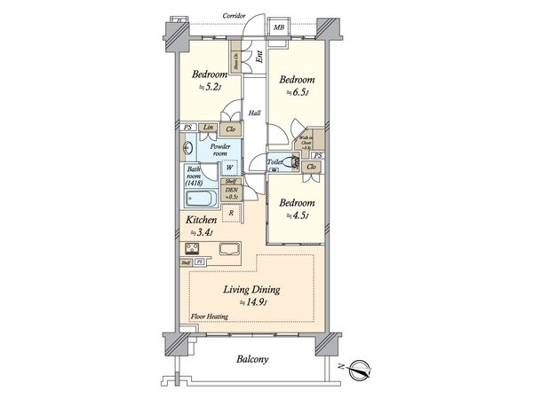 ウエリス瑞穂公園 間取図(平面図) ウエリス瑞穂公園 間取図(平面図)