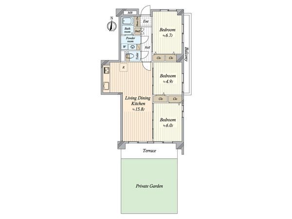 ジャルダン白金公園 1番館 間取図(平面図) ジャルダン白金公園 1番館 間取図(平面図)