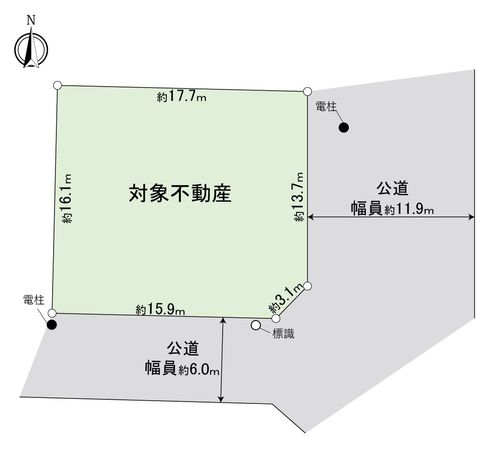 津島市神守町字こがね 区画図