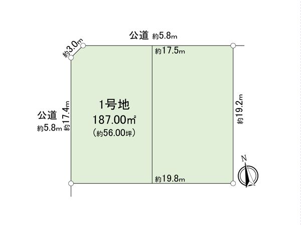 中川区戸田明正2丁目 1号地 区画図 区画図