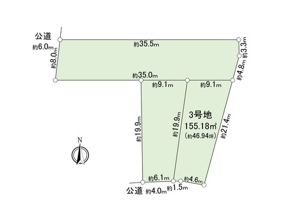 中川区吉津2丁目 3号地 区画図 中川区吉津2丁目 3号地 区画図