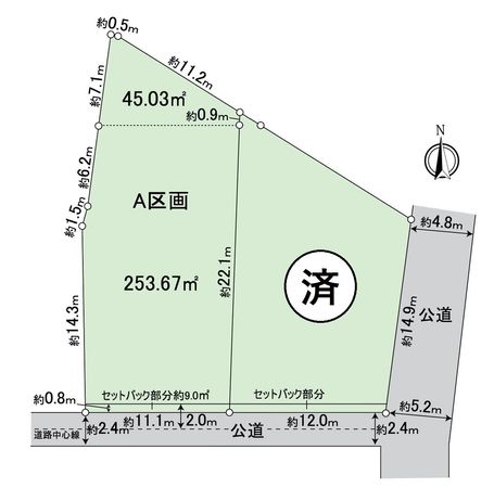 愛西市勝幡町東町 A区画 区画図 愛西市勝幡町東町 A区画 区画図