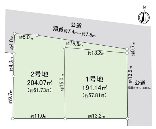 弥富市鯏浦町上本田【2号地】 区画図 弥富市鯏浦町上本田【2号地】 区画図