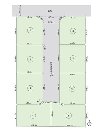中川区下之一色町字宮分【1号地】 全体区画図