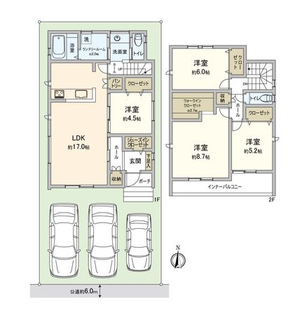 中川区万場4丁目【1号棟】 間取図(平面図) 中川区万場4丁目【1号棟】 間取図(平面図)