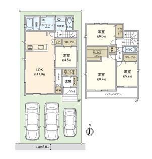 中川区万場4丁目【1号棟】 間取図(平面図)