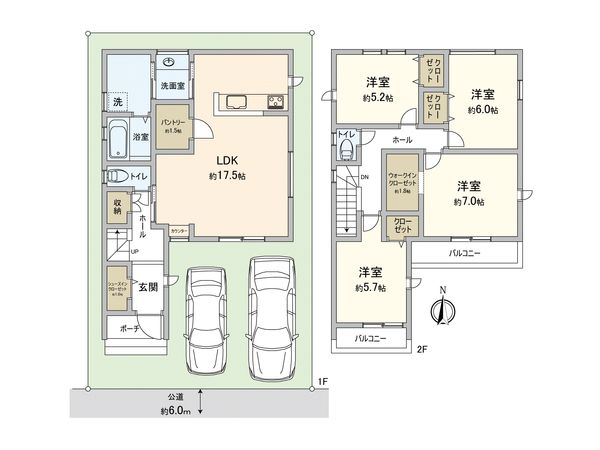海部郡蟹江町桜3丁目【1号棟】 間取図(平面図) 海部郡蟹江町桜3丁目【1号棟】 間取図(平面図)