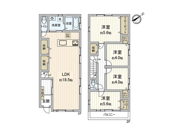 中村区野上町 間取図(平面図) 中村区野上町 間取図(平面図)