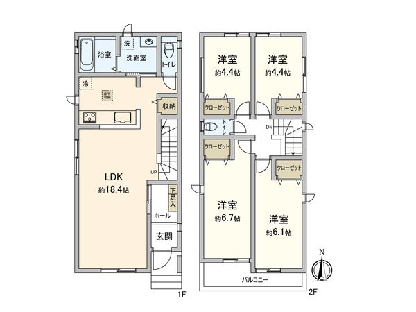 港区津金2丁目 A号棟 間取図(平面図)
