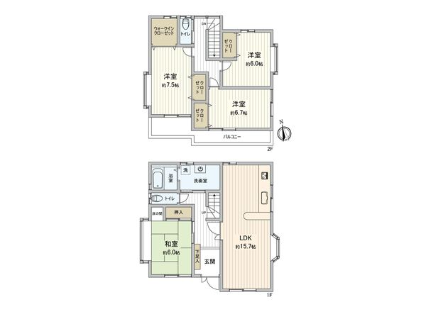 海部郡蟹江町桜3丁目 間取図(平面図) 間取図(平面図)