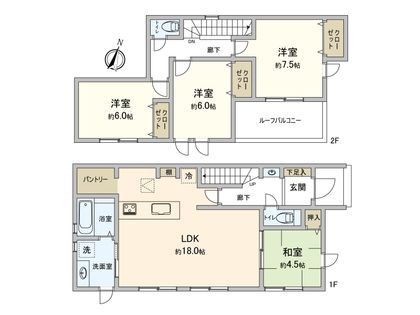 中川区江松5丁目【1号棟】 間取図(平面図)