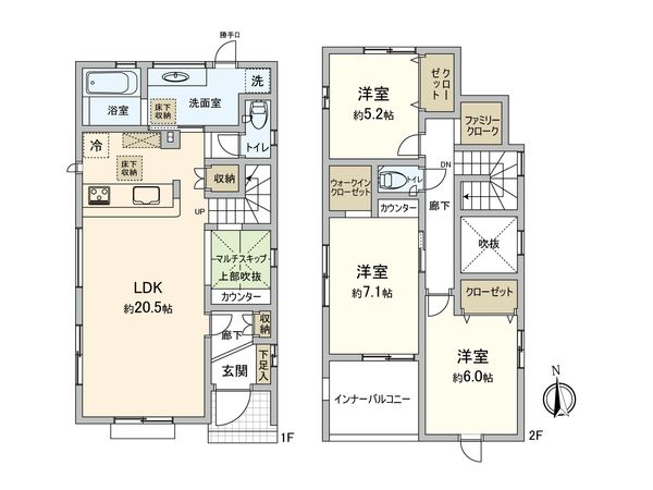 港区大西2丁目 新築戸建 間取図(平面図) 間取図(平面図)
