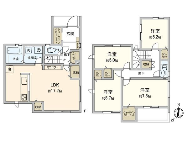 港区遠若町1丁目 新築戸建 間取図(平面図)