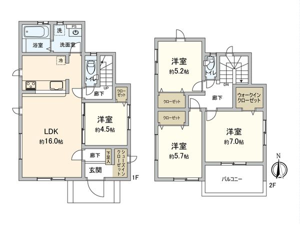 海部郡大治町大字三本木字寒宿 新築戸建 間取図(平面図)
