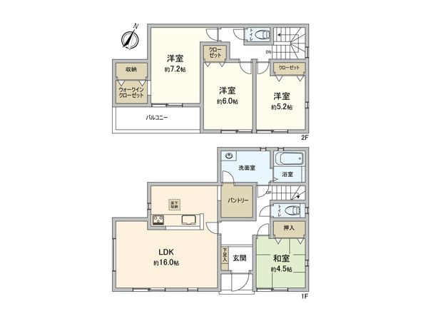 港区船頭場1丁目 新築戸建 1号棟 間取図(平面図)