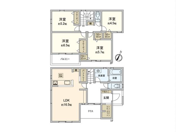 港区船頭場1丁目 新築戸建 2号棟 間取図(平面図)