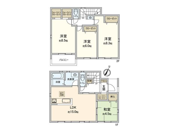 港区船頭場1丁目 新築戸建 4号棟 間取図(平面図)