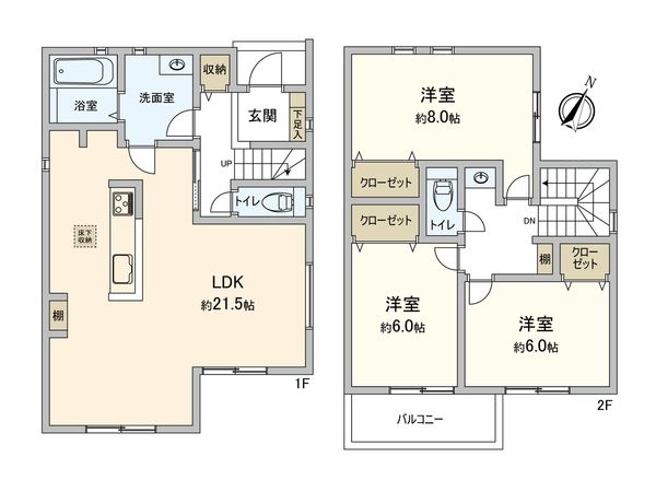 港区船頭場1丁目 新築戸建 6号棟 間取図(平面図)