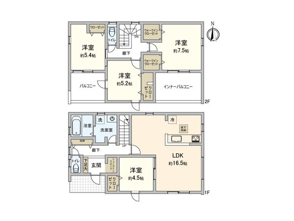 港区多加良浦町3丁目 新築戸建 1号棟 間取図(平面図) 港区多加良浦町3丁目 新築戸建 1号棟 間取図(平面図)