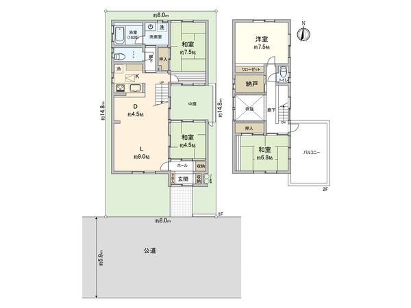 あま市七宝町秋竹西堤 間取図(平面図)