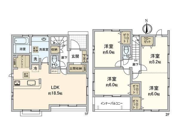 港区大西2丁目 1号棟 間取図(平面図) 港区大西2丁目 1号棟 間取図(平面図)