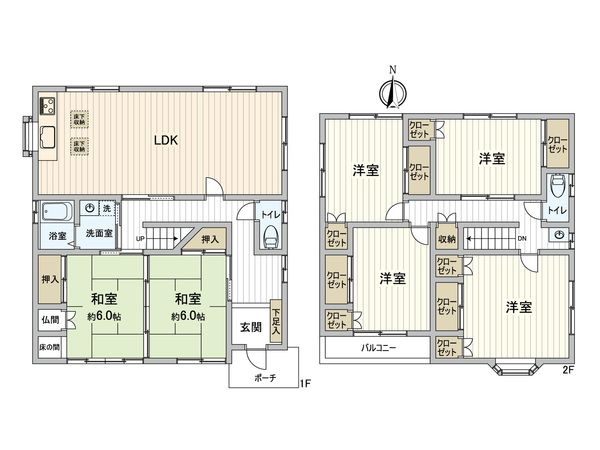 愛西市稲葉町米野 間取図(平面図) 間取図(平面図)