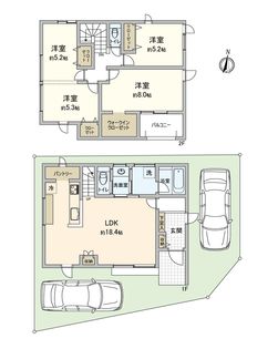 中川区野田2丁目 A号棟 間取図(平面図)