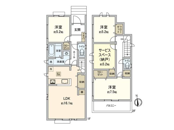 港区茶屋新田土地区画整理5街区7番 A号棟 間取図(平面図)