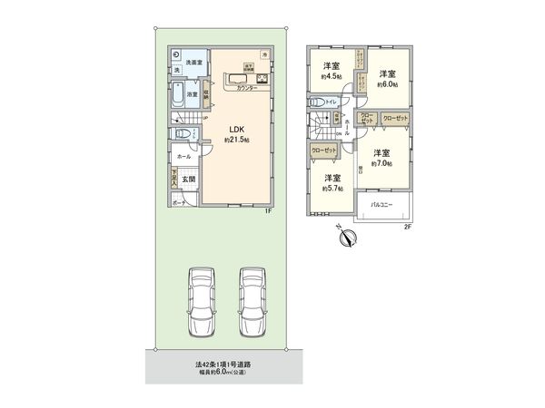 海部郡蟹江町学戸1丁目 新築戸建 間取図(平面図) 間取図(平面図)