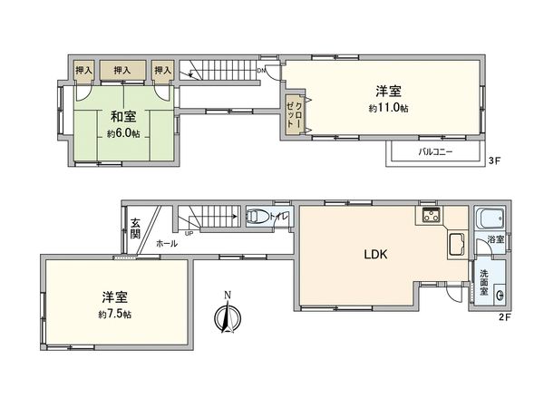 中川区下之一色町字松蔭7丁目 間取図(平面図) 間取図(平面図)