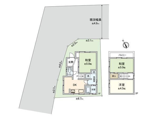中川区烏森町字四反畑 間取図(平面図) 間取図(平面図)