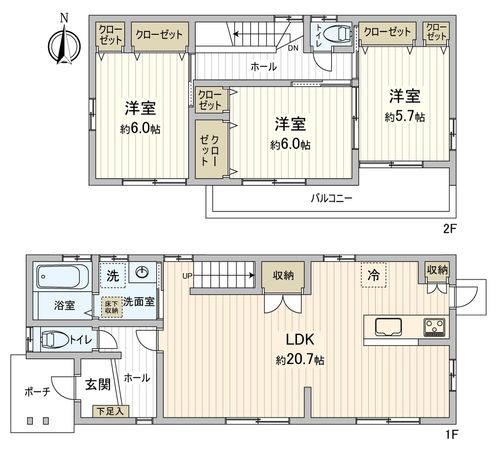 中川区上脇町1丁目 間取図(平面図) 中川区上脇町1丁目 間取図(平面図)