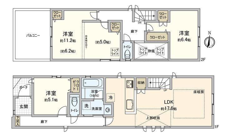 中川区上高畑1丁目 間取図(平面図) 中川区上高畑1丁目 間取図(平面図)
