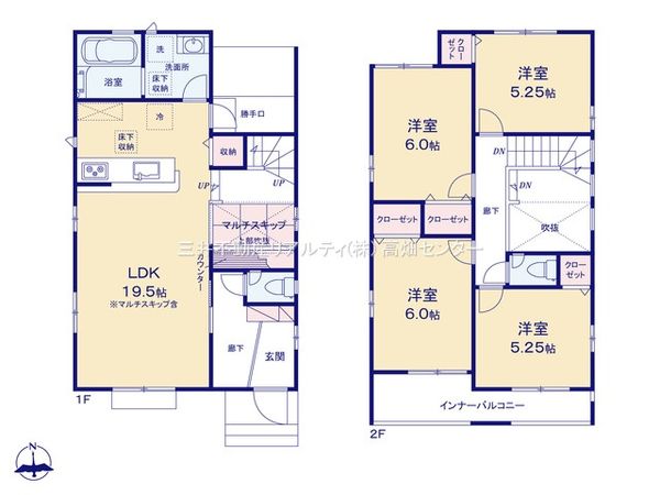 港区惟信町4丁目【2号棟】 間取図(平面図) 港区惟信町4丁目【2号棟】 間取図(平面図)