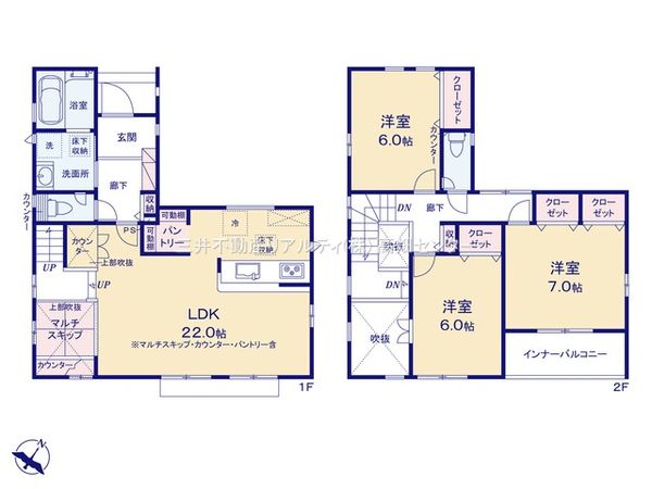 港区船頭場2丁目【1号棟】 間取図(平面図) 港区船頭場2丁目【1号棟】 間取図(平面図)