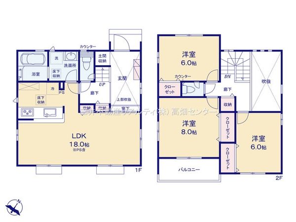 港区船頭場2丁目【2号棟】 間取図(平面図) 港区船頭場2丁目【2号棟】 間取図(平面図)
