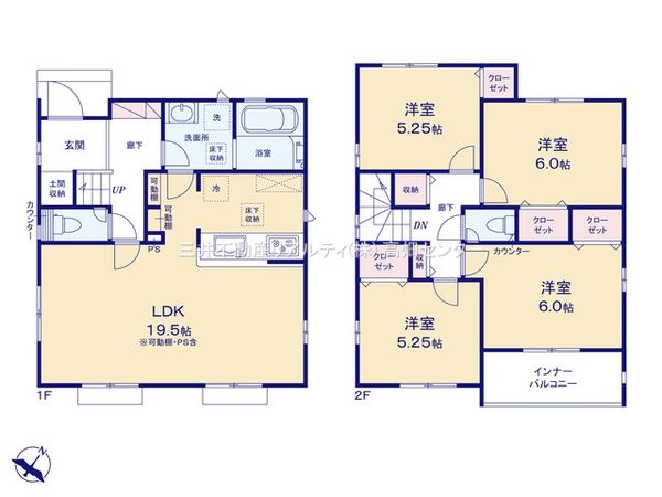 港区船頭場2丁目【3号棟】 間取図(平面図) 港区船頭場2丁目【3号棟】 間取図(平面図)