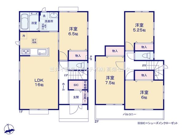 港区茶屋新田土地区画整理事業35街区【1号棟】 間取図(平面図) 港区茶屋新田土地区画整理事業35街区【1号棟】 間取図(平面図)