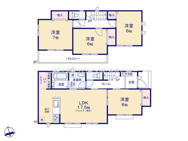 港区茶屋新田土地区画整理事業35街区【2号棟】 間取図(平面図) 港区茶屋新田土地区画整理事業35街区【2号棟】 間取図(平面図)
