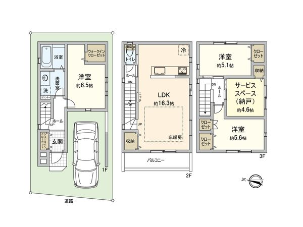中川区高畑4丁目【新築戸建1号地】 間取図(平面図) 中川区高畑4丁目【新築戸建1号地】 間取図(平面図)