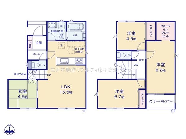 中川区下之一色町字松蔭5丁目【2号棟】 間取図(平面図) 中川区下之一色町字松蔭5丁目【2号棟】 間取図(平面図)