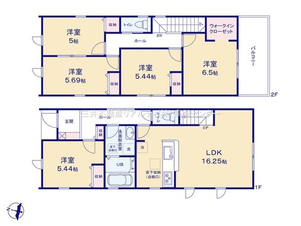中川区万場3丁目【1号棟】 間取図(平面図) 中川区万場3丁目【1号棟】 間取図(平面図)