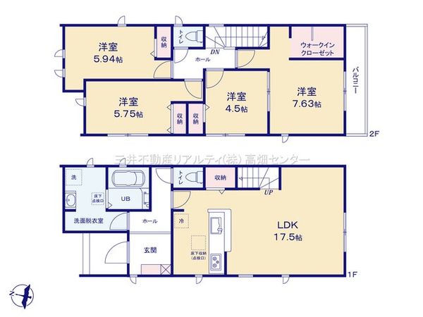 中川区万場3丁目【2号棟】 間取図(平面図) 中川区万場3丁目【2号棟】 間取図(平面図)