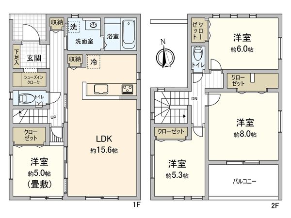 港区大西2丁目【15号地】 間取図(平面図) 港区大西2丁目【15号地】 間取図(平面図)