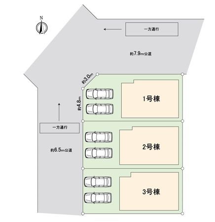中川区横前町【1号棟】 全体区画図 中川区横前町【1号棟】 全体区画図