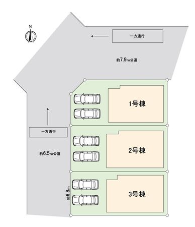 中川区横前町【3号棟】 全体区画図 中川区横前町【3号棟】 全体区画図