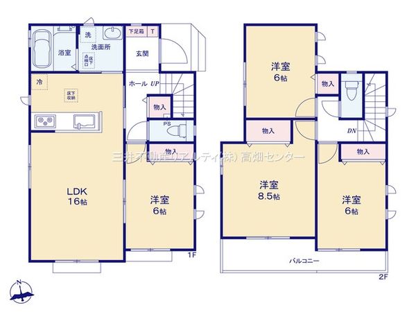 弥富市平島東3丁目【C号棟】 間取図(平面図) 弥富市平島東3丁目【C号棟】 間取図(平面図)