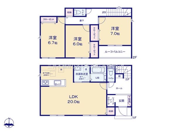 港区小碓3丁目【2号棟】 間取図(平面図)