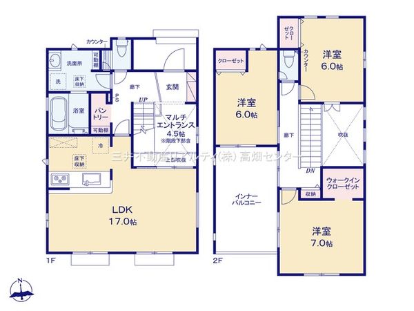 港区小賀須2丁目【1号棟】 間取図(平面図) 港区小賀須2丁目【1号棟】 間取図(平面図)